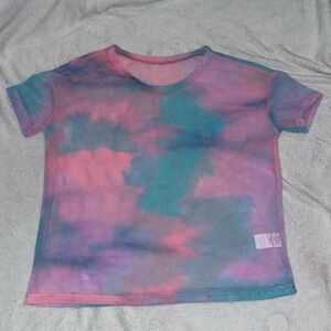 Pink and blue mesh shirt